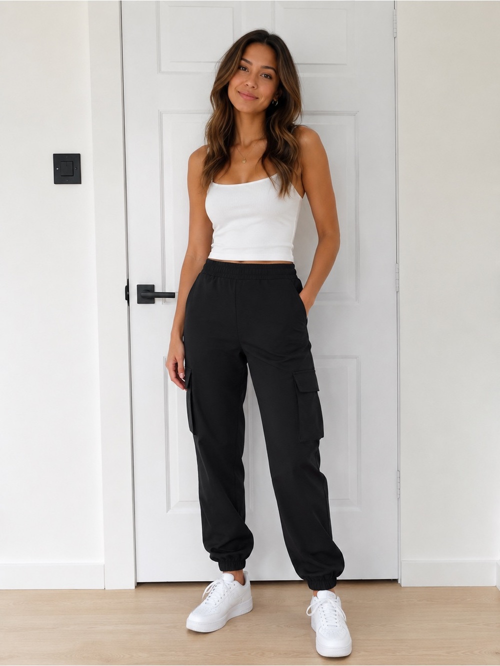 Tristan Black Cargo Pants - Women's Utility Style - Size 6